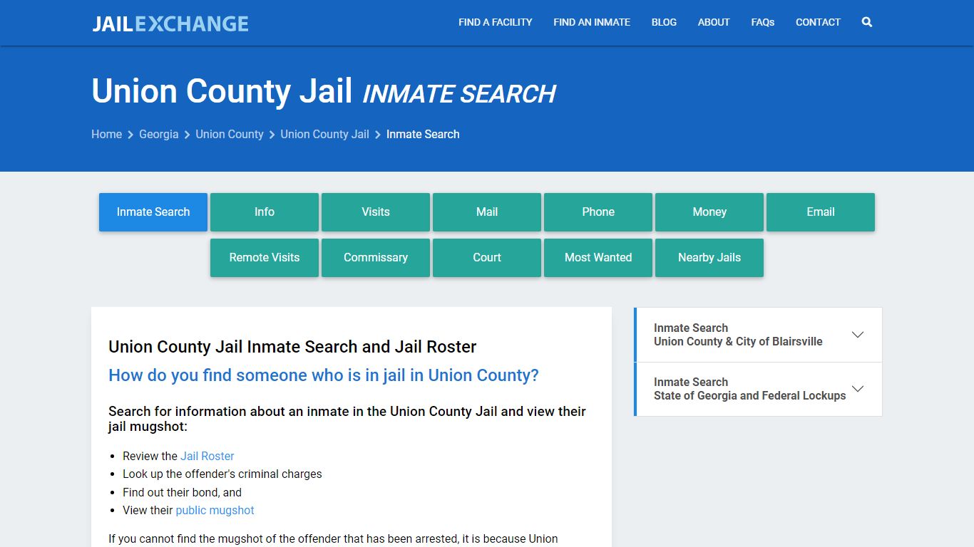 Inmate Search: Roster & Mugshots - Union County Jail, GA